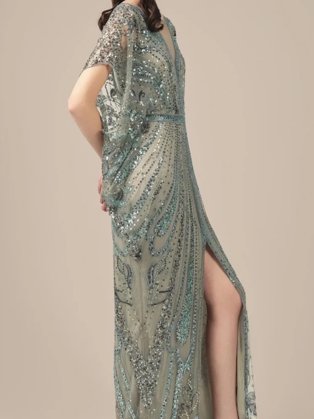 Glamorous Mint Green Sequin Maxi Dress Gatsby - Picture 6 of 8